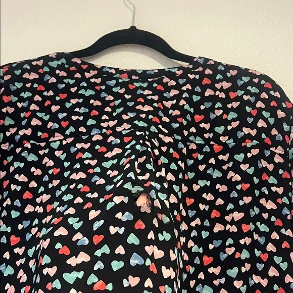 New York & Company Black Heart Print Blouse - Picture 8 of 8